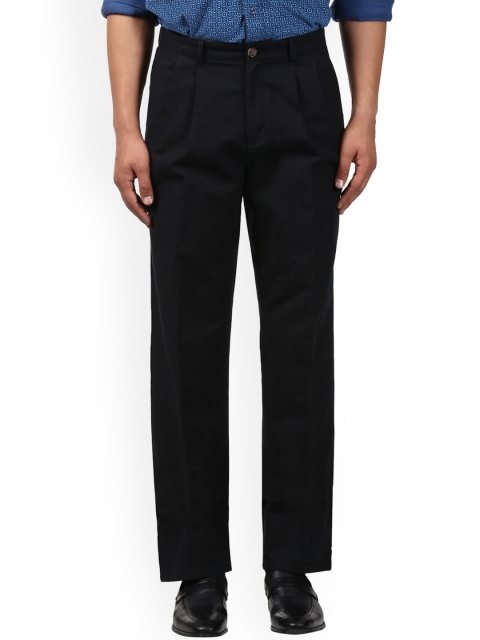 

ColorPlus Men Black Regular Fit Solid Regular Trousers