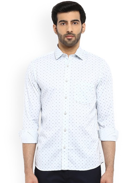 

ColorPlus Men Blue Tailored Fit Printed Casual Shirt