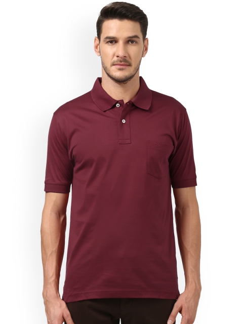 

ColorPlus Men Maroon Solid Polo Collar T-shirt