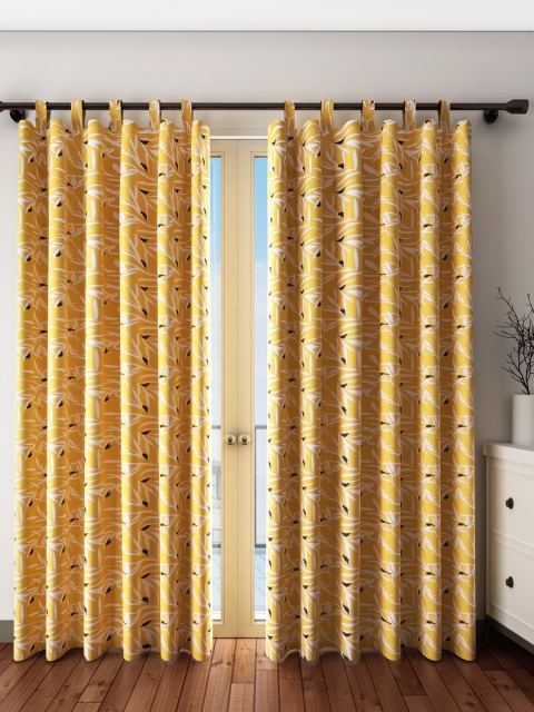 

MAFATLAL Set of 2 Curtains, Yellow