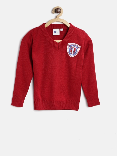

612 league Boys Red Solid Pullover