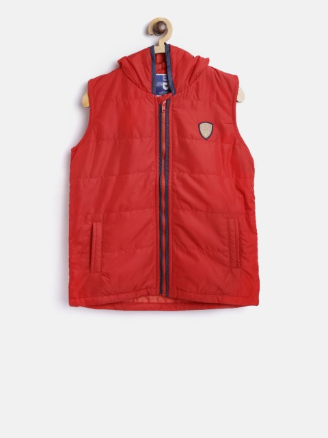 

612 league Boys Red Solid Padded Jacket