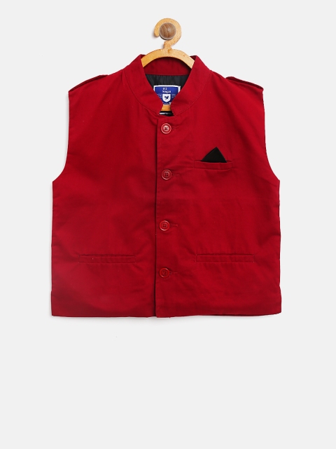 

612 league Boys Maroon Nehru Jacket