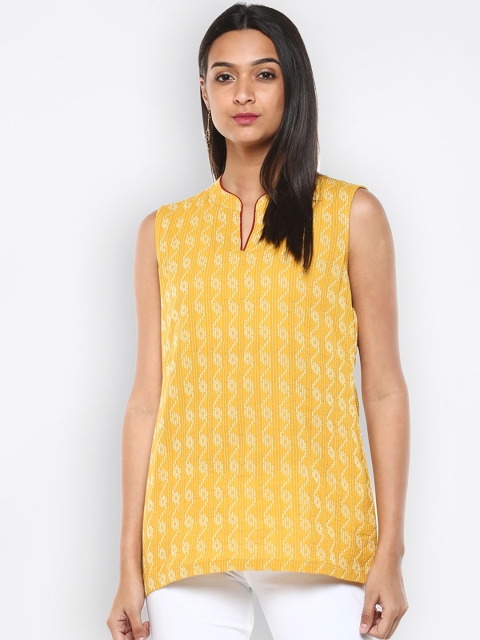 

Avaana Women Yellow Printed Straight Kurti