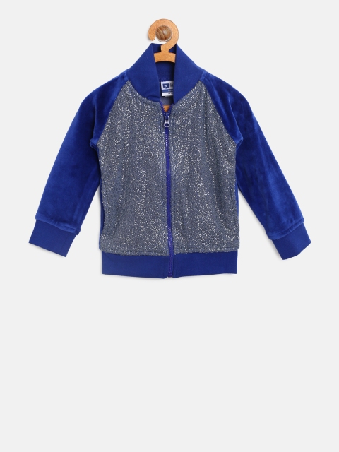 

612 league Girls Grey & Blue Sequinned Sweatshirt
