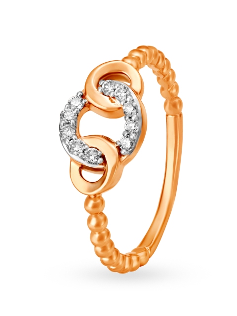 

Mia by Tanishq Women 14KT Rose Gold Diamond Finger Ring