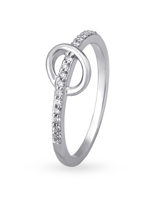

Mia by Tanishq Women 14KT White Gold Diamond Finger Ring, Silver