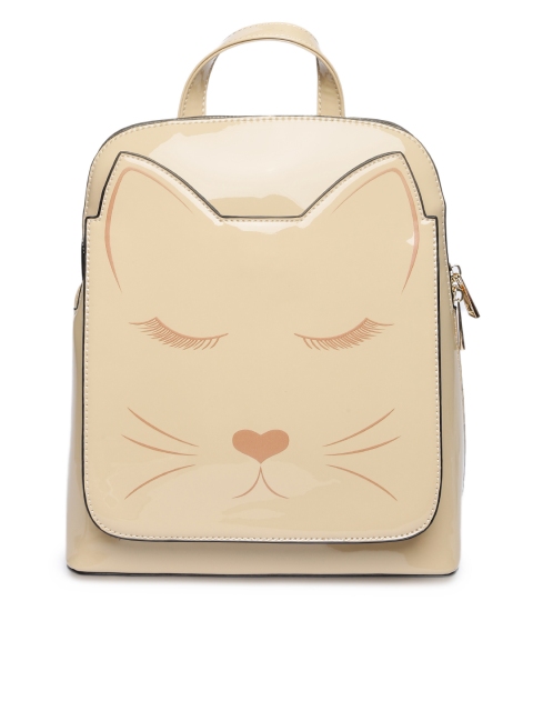 

Ginger by Lifestyle Women Beige Graphic Backpack