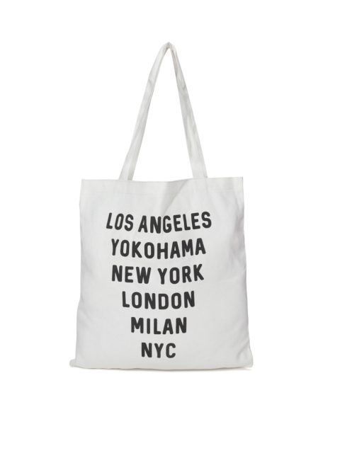 

FOREVER 21 White & Black Printed Tote Bag