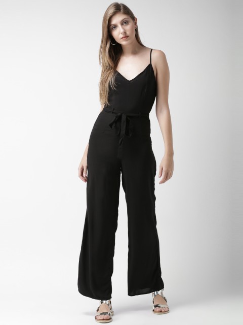 

FOREVER 21 Black Solid Basic Jumpsuit