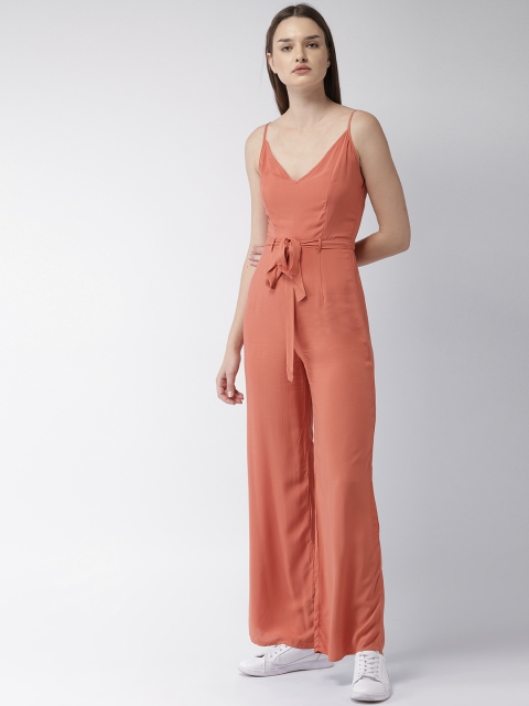 

FOREVER 21 Rust Solid Basic Jumpsuit