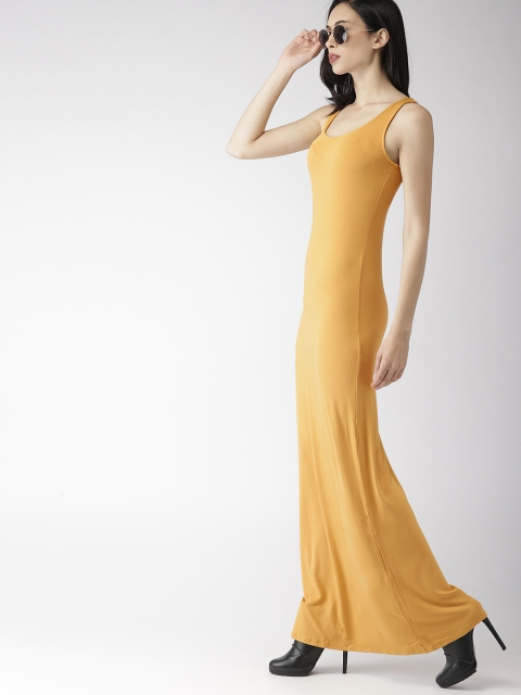

FOREVER 21 Women Mustard Yellow Solid Maxi Dress