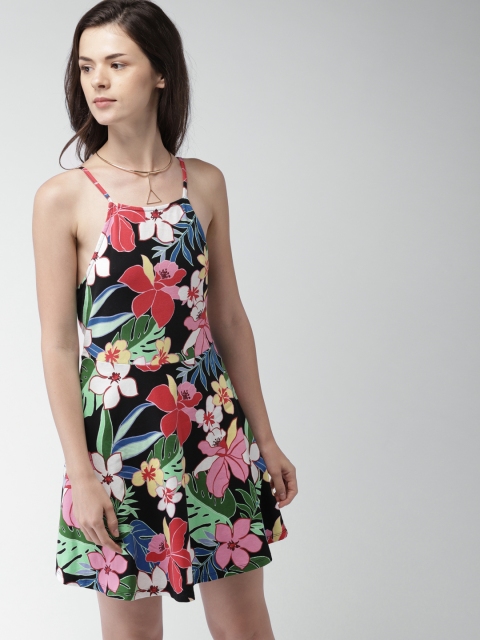 

FOREVER 21 Women Multicoloured Printed Styled Back A-Line Dress, Multi