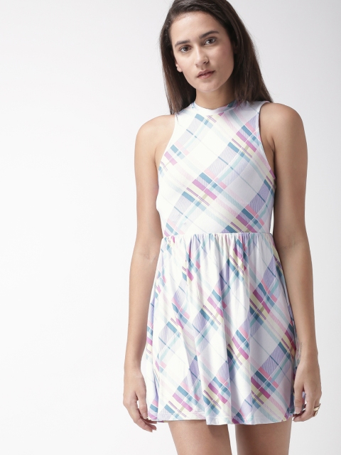 

FOREVER 21 Women Multicoloured Checked A-Line Dress, Multi