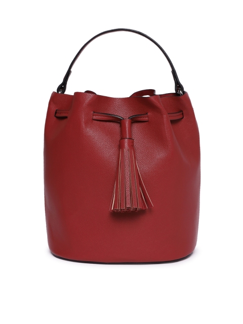 

FOREVER 21 Red Solid Handheld Bucket Bag