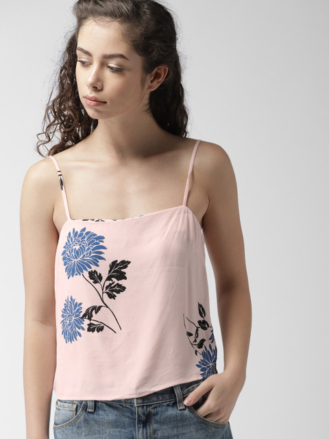 

FOREVER 21 Women Pink Printed Top
