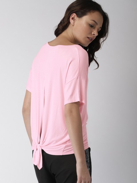 

FOREVER 21 Women Pink Solid Styled Back Top