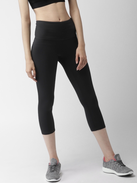 

FOREVER 21 Women Black Solid Skinny Fit 3/4th Tights