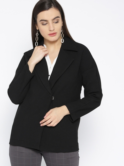 

FOREVER 21 Women Black Solid Tailored Jacket