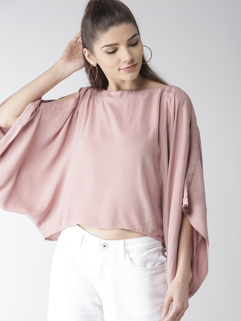 

FOREVER 21 Women Dusty Pink Solid Kaftan Top