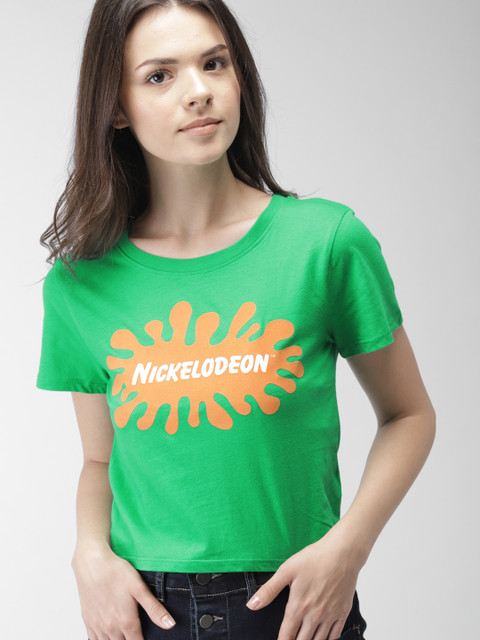 

FOREVER 21 Women Green Printed T-Shirt