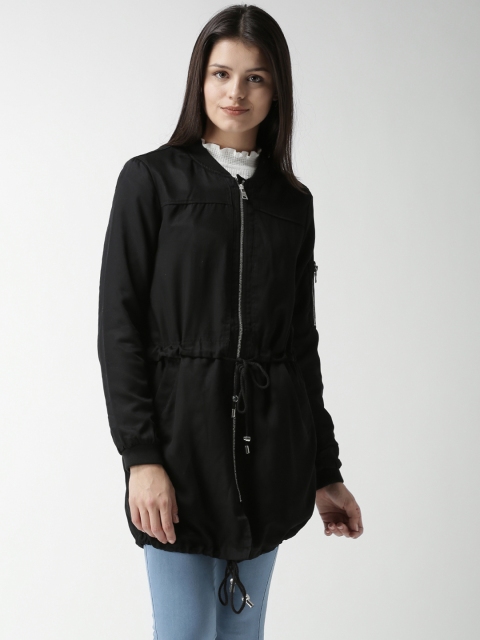 

FOREVER 21 Women Black Solid Tailored Longline Jacket
