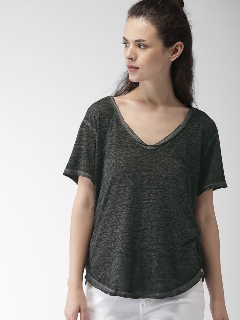 

FOREVER 21 Women Charcoal Solid Top