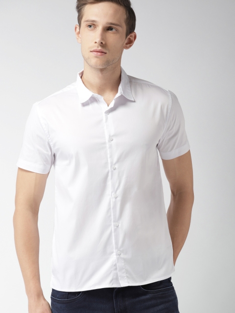 

FOREVER 21 Men White Regular Fit Solid Casual Shirt