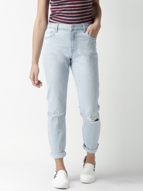 

FOREVER 21 Women Blue Skinny Fit Mid-Rise Mildly Distressed Stretchable Jeans