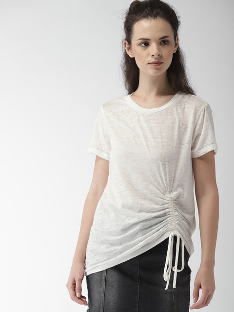 

FOREVER 21 Women White Solid Top