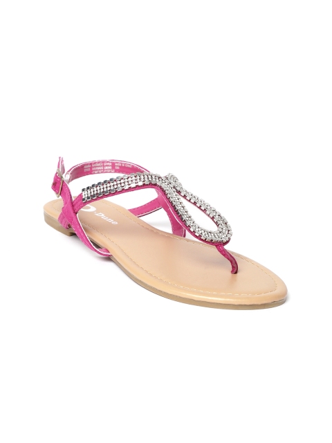 

Dune London Women Pink Embellished Open Toe Flats