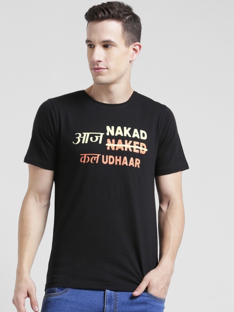 

Rigo Men Black Printed Round Neck T-shirt