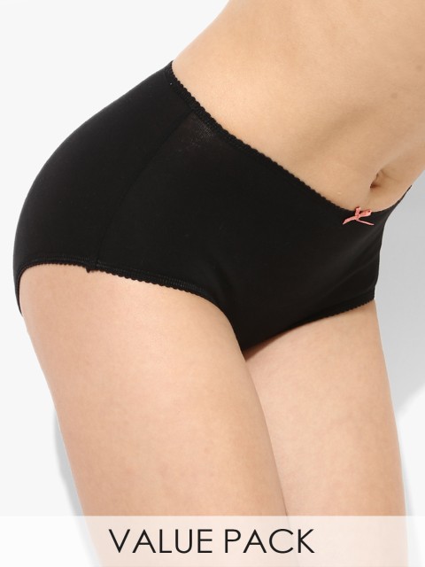 

Marks & Spencer Women Pack of 3 Solid Low Rise Hipster Briefs, Black