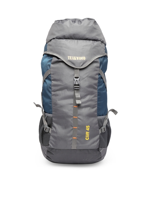 

Teakwood Leathers Unisex Grey & Blue Colourblocked Rucksack