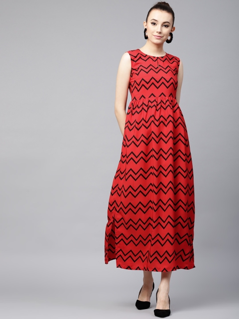 

GERUA Women Red & Black Printed Maxi Dress
