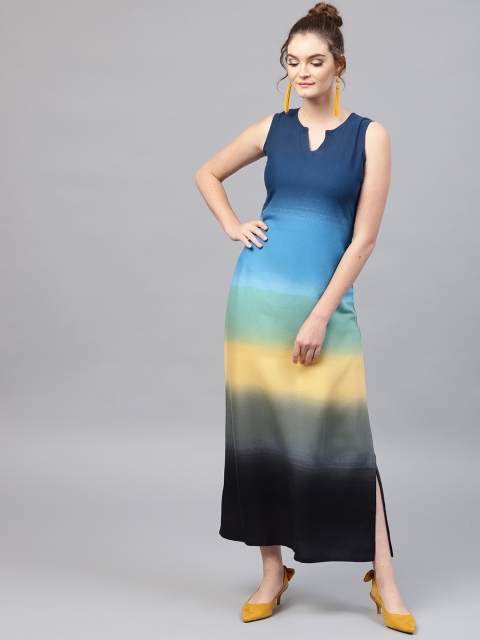 

GERUA Women Blue & Yellow Ombre-Dyed Maxi Dress