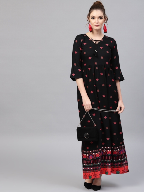 

GERUA Women Black Printed Maxi Dress