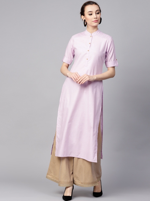 

GERUA Women Lavender Solid Straight Kurta