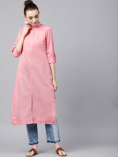 

GERUA Women Pink Solid Straight Kurta