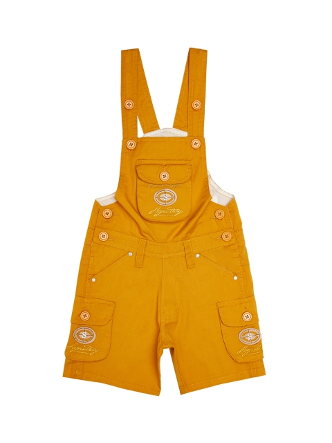 

FirstClap Kids Mustard Yellow Solid Regular Fit Dungaree