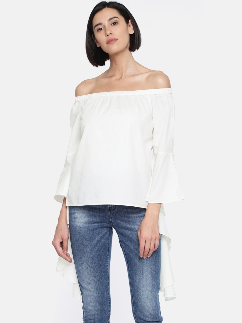

Vero Moda Women White Solid Bardot Top