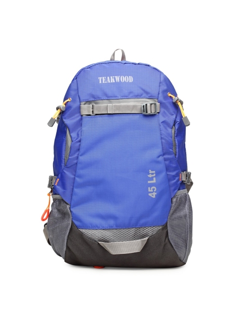 

Teakwood Leathers Unisex Blue & Grey Melange Solid Backpack