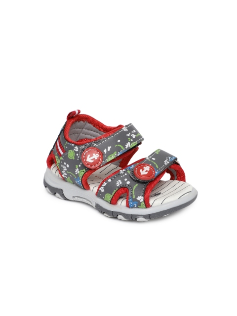 

Fame Forever by Lifestyle Boys Grey & Red Printed Comfort Sandals