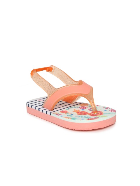 

Fame Forever by Lifestyle Girls Peach-Coloured Printed Thong Flip-Flops
