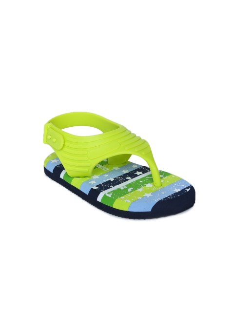 

Fame Forever by Lifestyle Boys Lime Green & Navy Blue Printed Thong Flip-Flops