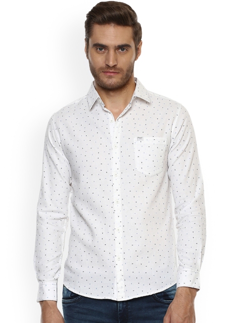 

Mufti Men White Slim Fit Solid Casual Shirt