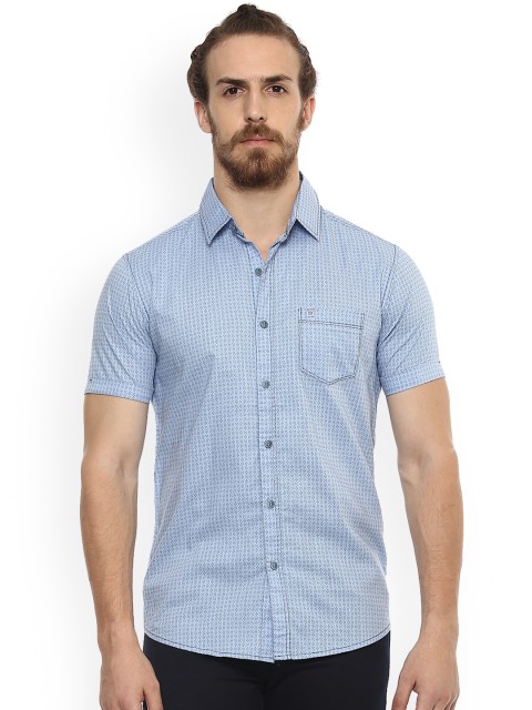 

Mufti Men Blue Slim Fit Printed Casual Shirt