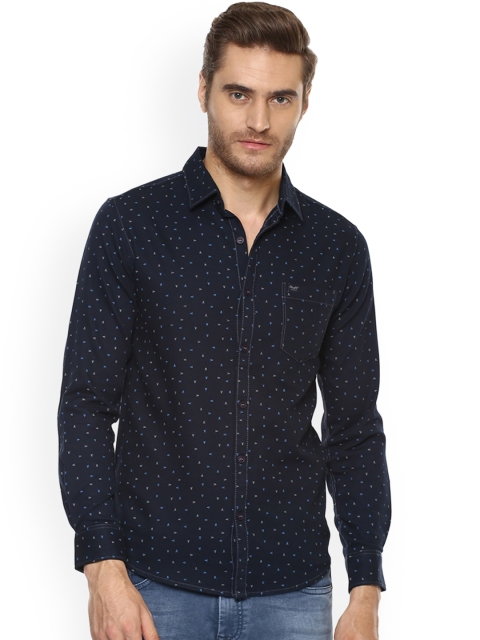 

Mufti Men Navy Blue Slim Fit Printed Casual Shirt