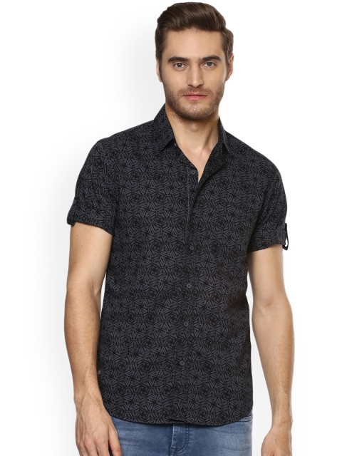 

Mufti Men Black & Grey Slim Fit Printed Casual Shirt