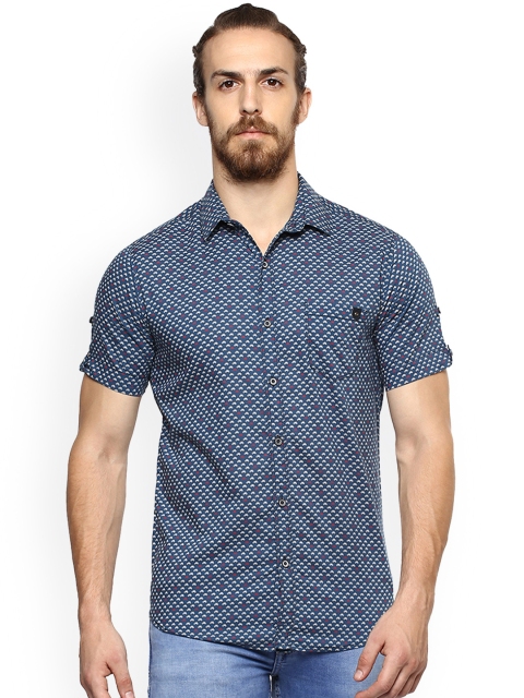 

Mufti Men Blue Slim Fit Printed Casual Shirt